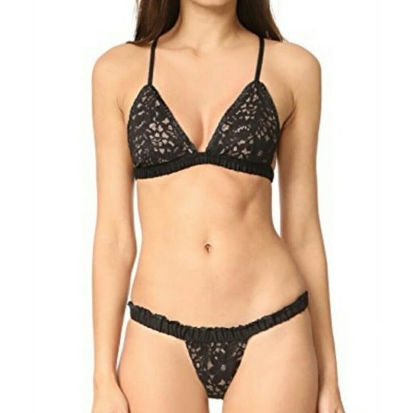 🍒NEW🍒 FOR LOVE & LEMONS SAGE LACE BRA & THONG SET - Picture 3 of 8